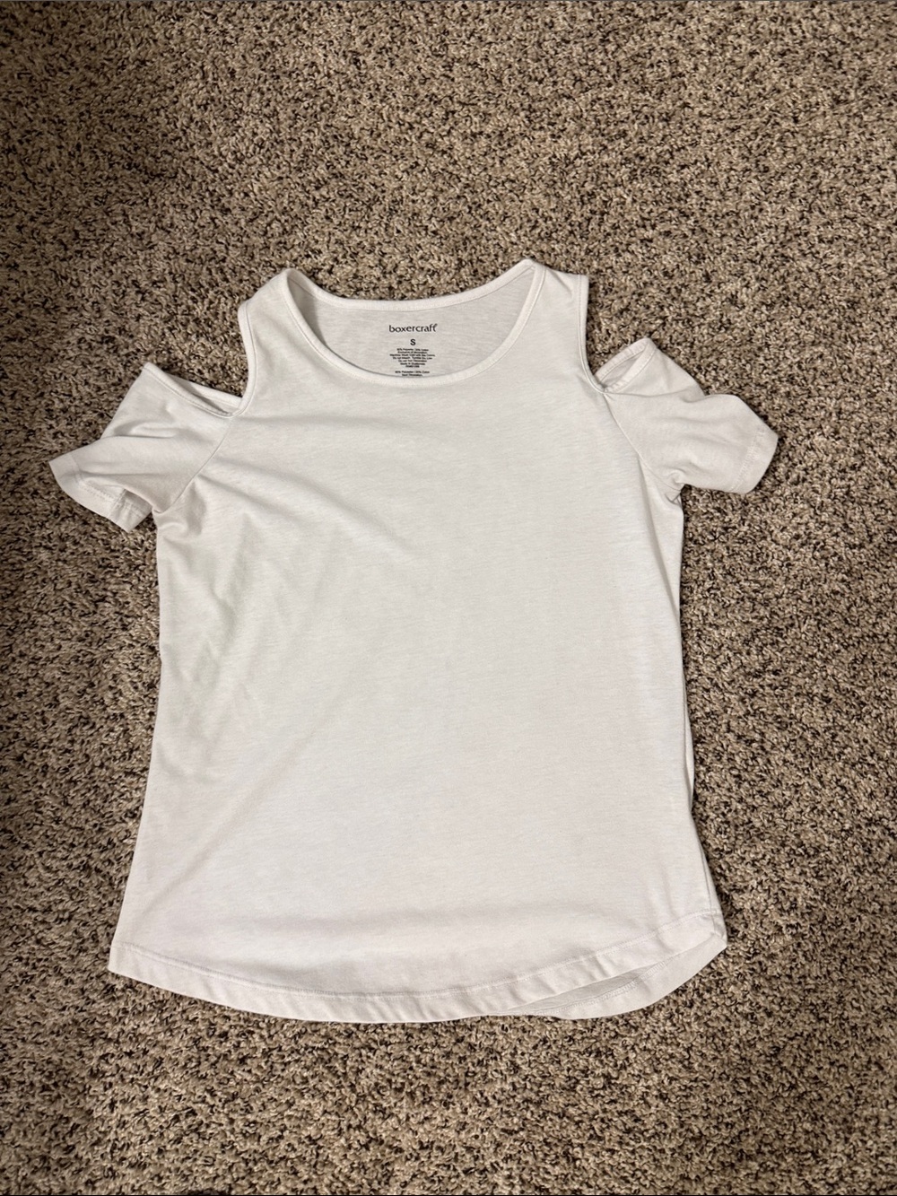 boxercraft White Cold-Shoulder Tank Top